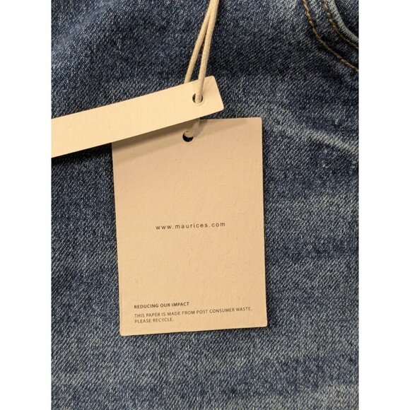 KanCan Jean Shorts Womens 20 High Rise Destructed Hem Destroyed Blue - Picture 6 of 14